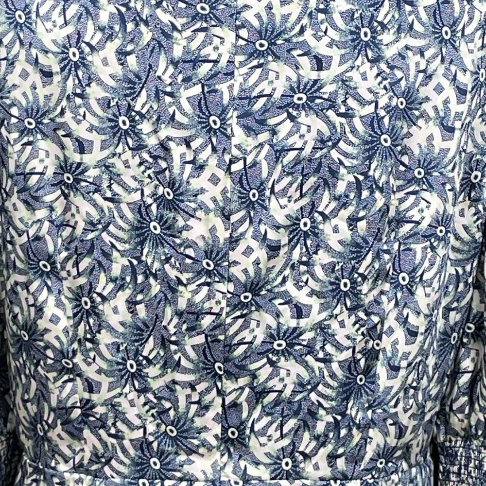 Cinq a Sept Coastal Chic Puff Sleeve Satin Dress Womens 12 Ruched Cottagecore - Picture 5 of 10
